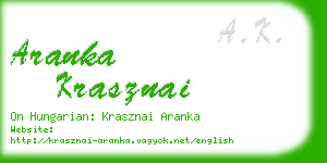 aranka krasznai business card